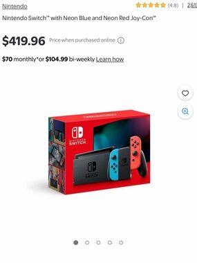 Nintendo Switch 1 Console with Neon Blue and Neon Red Joy‑Con